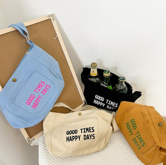 バッグ★ショルダーバッグ★ズックバッグ★子供用★大容量★ポシェット★韓国風★3色