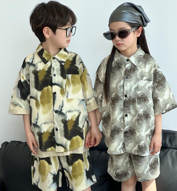 「2024」子供服★トップス+パンツ★セットアップ★男女兼用★韓国風子供服★2色★90-140CM