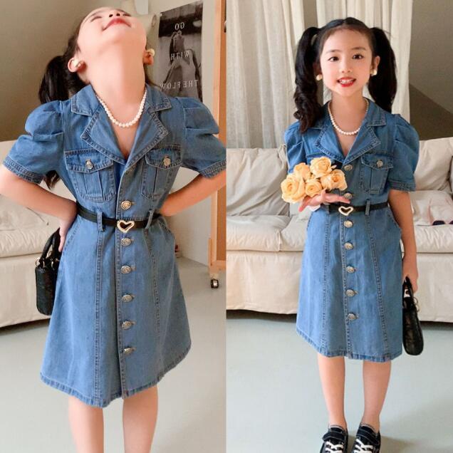 2024年新★子供服　デニムワンピース★タグ7-15★