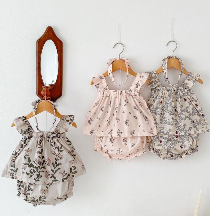 「2024」子供服★トップス+パンツ+ヘアバンド★セットアップ★ベビー★3色★66-100CM