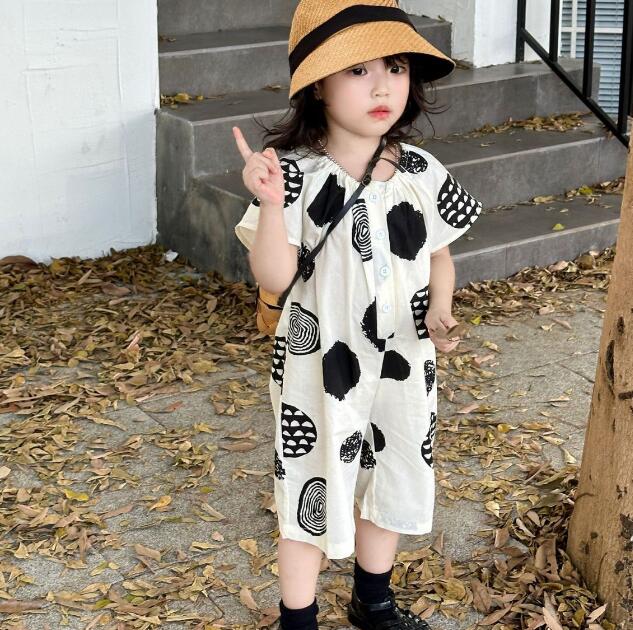「2024」子供服★半袖★連体服★韓国風子供服★キッズ女の子★7-15#