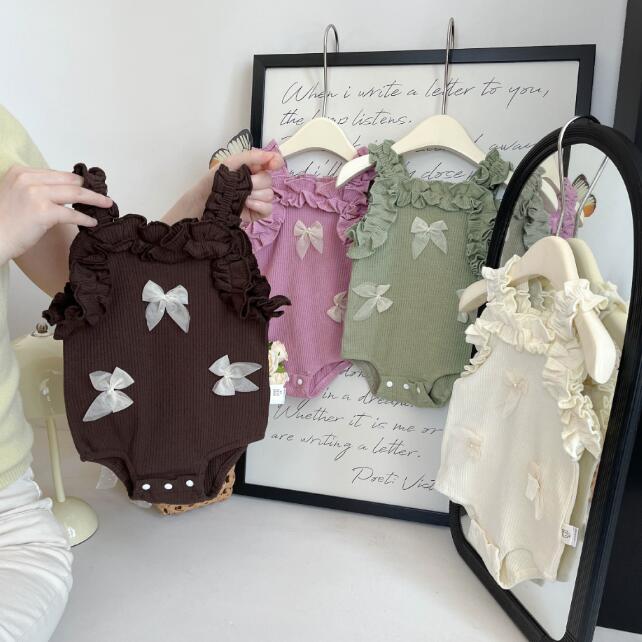 「2024」子供服★ロンパース★連体服★韓国風子供服★ベビー★袖なし★4色★66-90CM