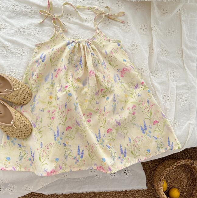 「2024」子供服★ワンピース★ノースリーブ★韓国風子供服★花柄★80-130CM