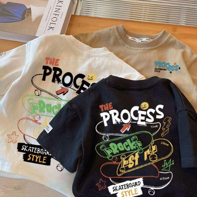 「2024」子供服★Tシャツ★トップス★半袖★韓国風子供服★3色★80-140CM
