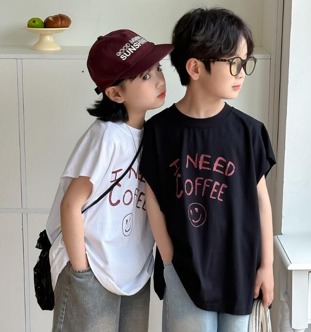 「2024」子供服★トップス★Tシャツ★韓国風子供服★袖なし★2色★90-130CM