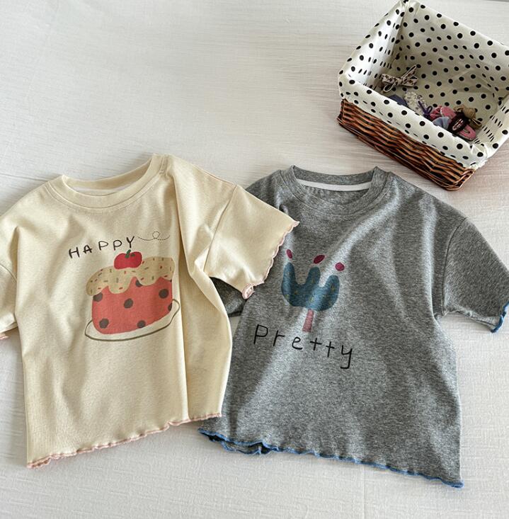 「2024」子供服★トップス★Tシャツ★半袖★韓国風子供服★2色★90-140CM