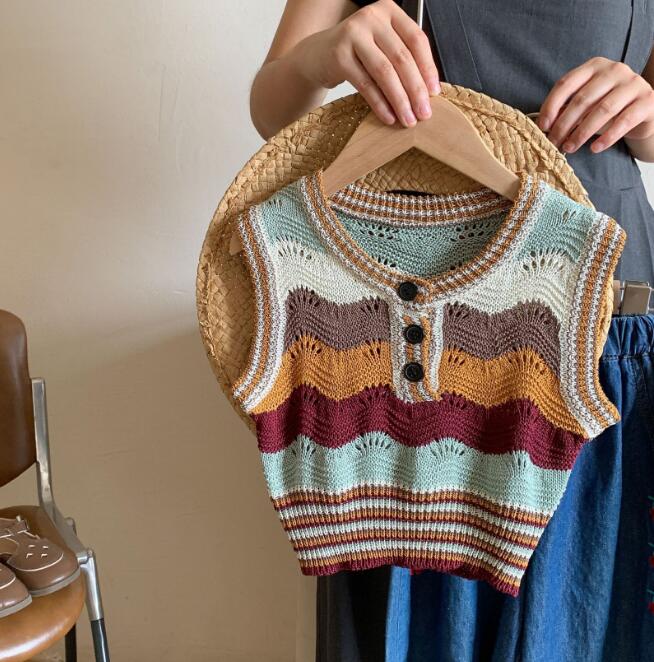 2024夏★子供服　ニットトップス　90-130cm★