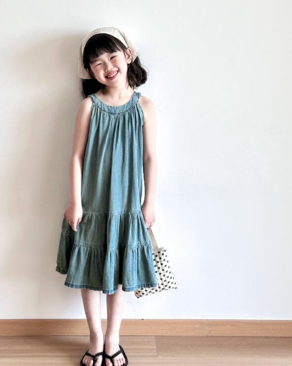 2024夏★子供服　デニムワンピース★100-150cm★