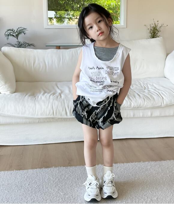 2024夏新品★子供服　重ね着トップス★90-140cm★