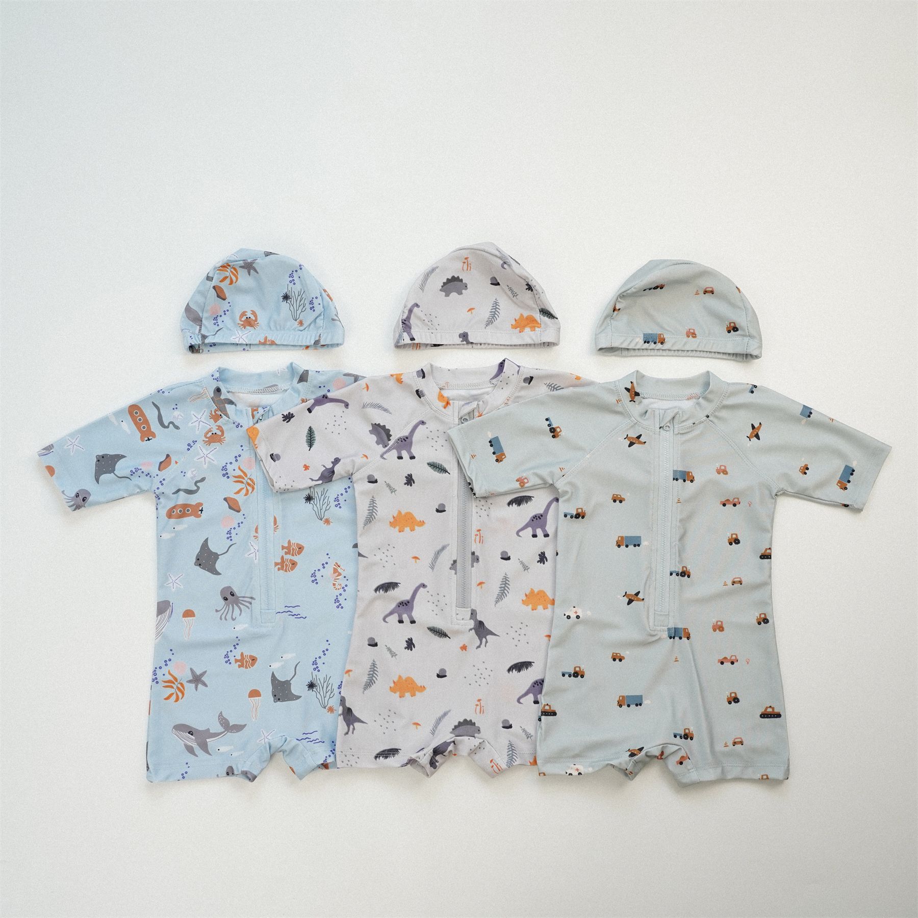 2024★夏新作★韓国風子供服★水着+帽子★3色80-130CM