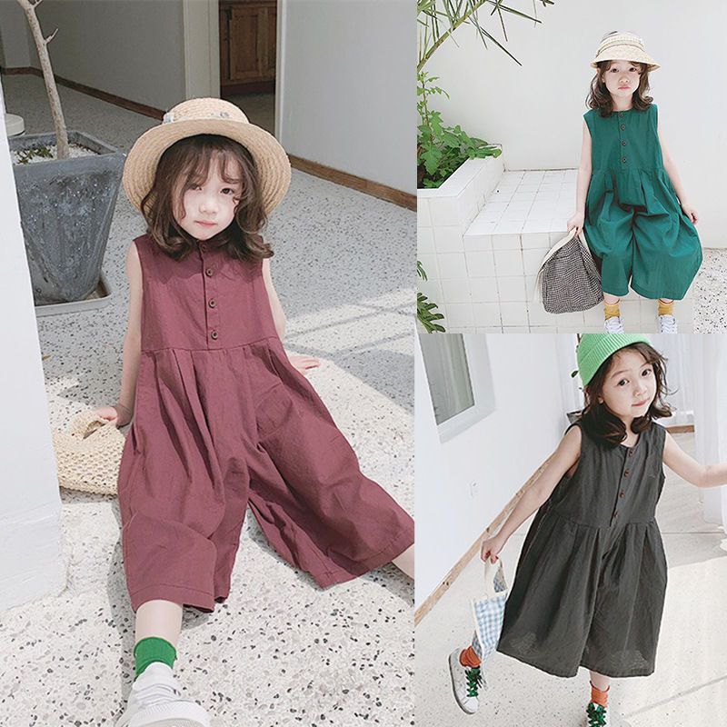 「2024」子供服★ワンピース★韓国風子供服★袖なし3色90cm〜130cm