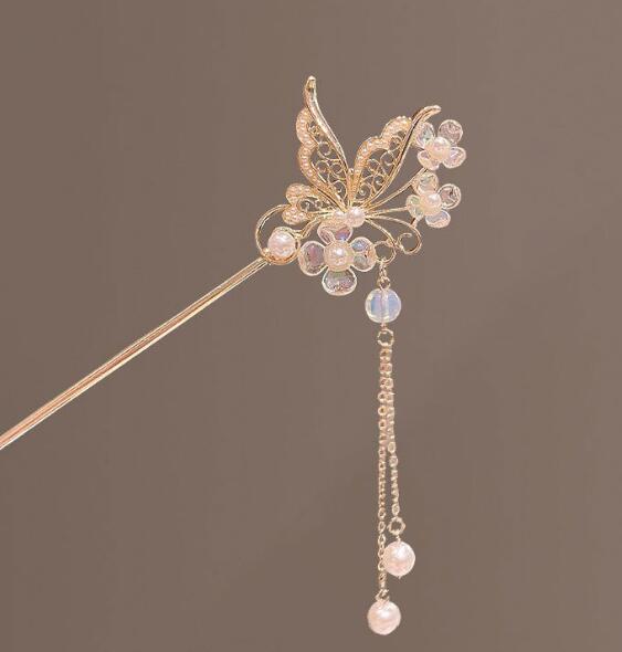 新作★★かんざし★簪★可愛い　蝶々造形★まとめ髪用★髪飾り★ヘアアクセサリー★