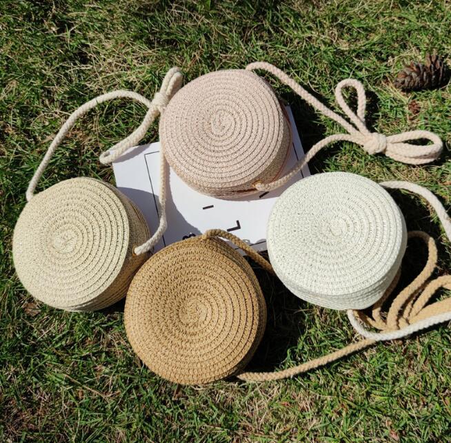 2024新型★子供用バッグ★草編みショルダーバッグ★4色