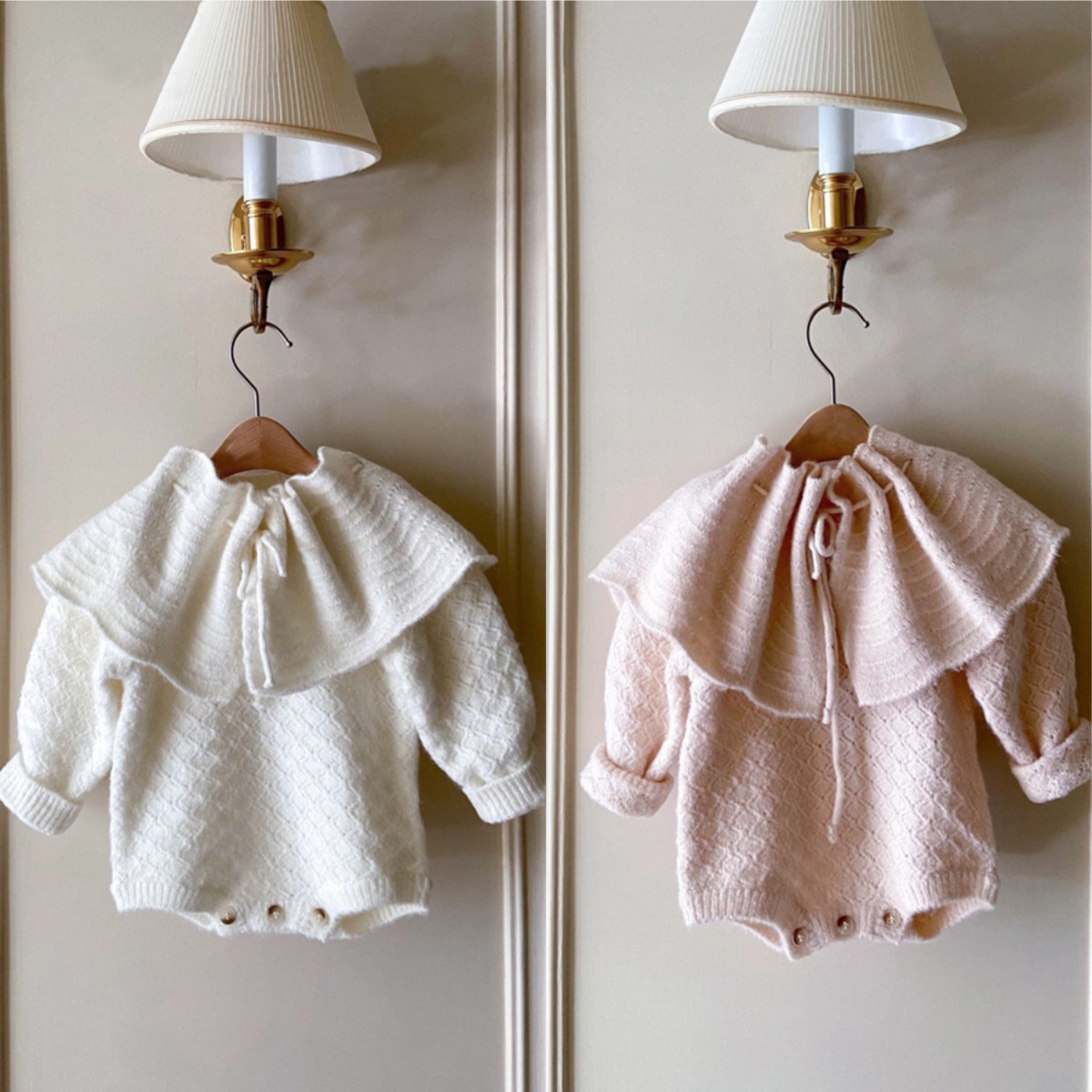 2024秋新入荷★ベビー服　ロンパース+肩掛け★66cm〜90cm 2色