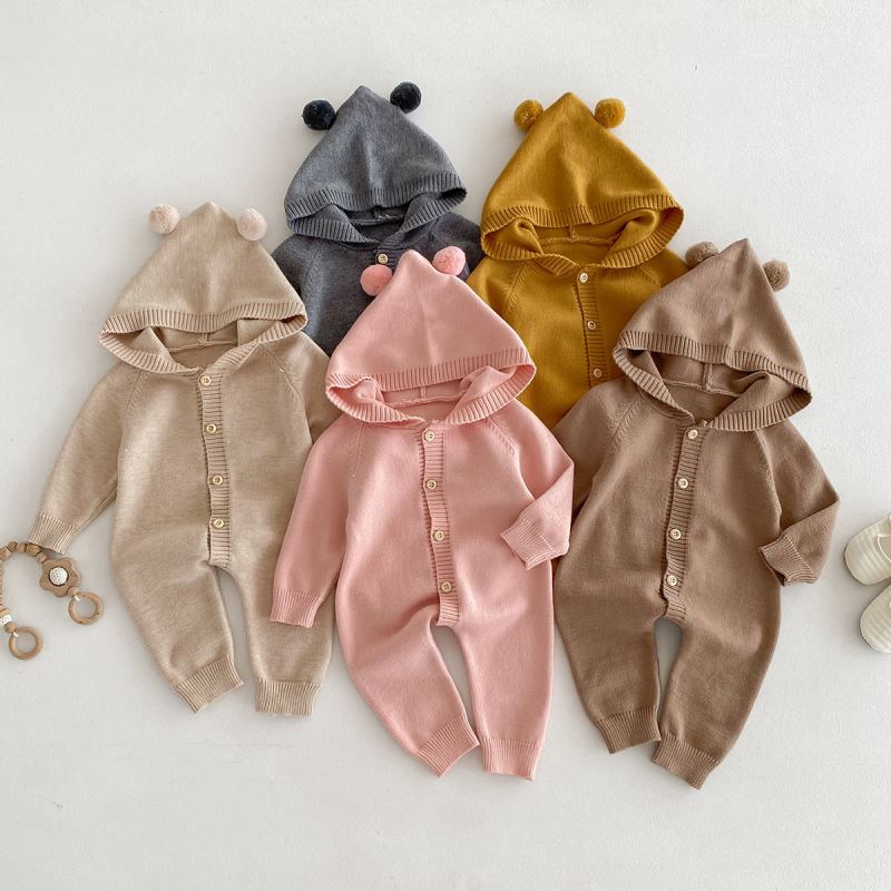 2024新入荷★ベビー服　ニットロンパース★66cm〜90cm 5色