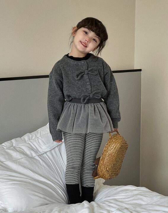 2024秋XQW★子供服 　エプロンスカート&レギンス&カーディガン★90cm〜140cm