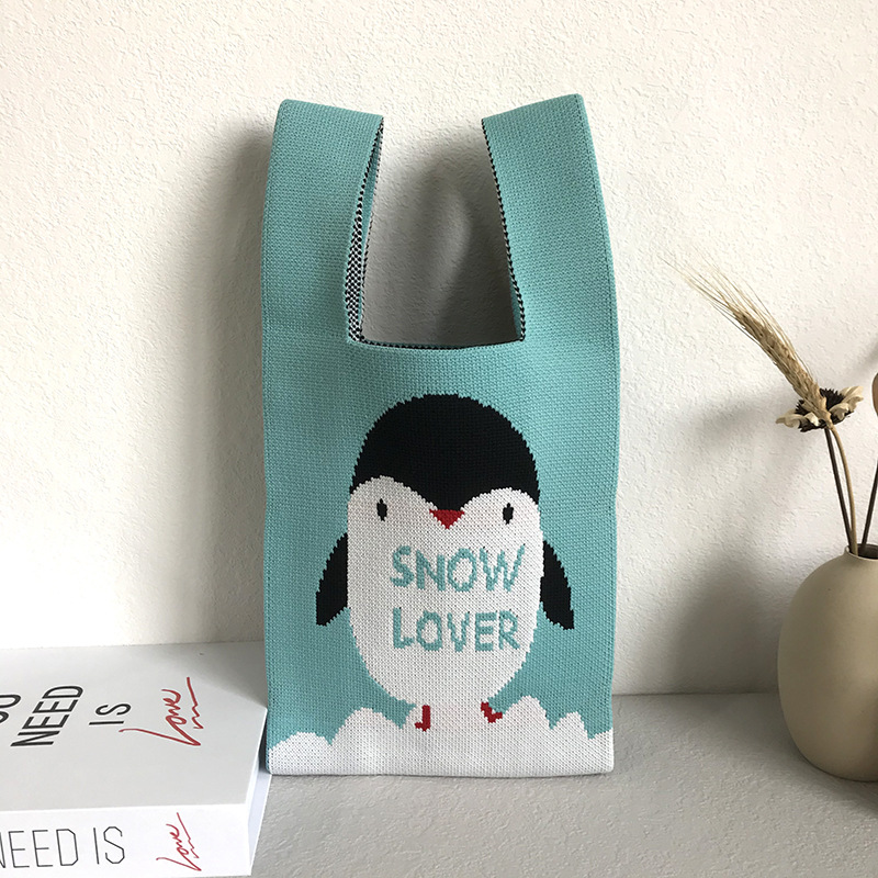 「2024」バッグ★ニットバッグ★ペンギン★ハンドバッグ★