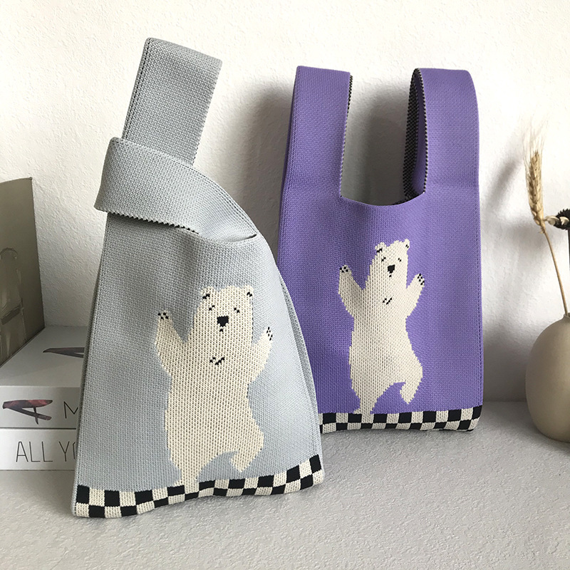 「2024」バッグ★ニットバッグ★ハンドバッグ★可愛い★ 2色