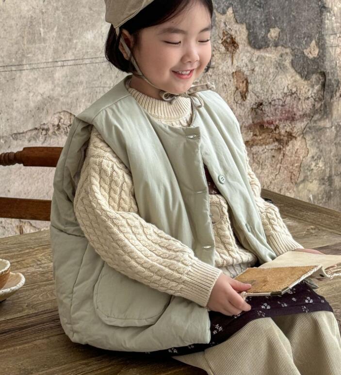2024秋冬新作★子供服 　ベストコート★90cm〜140cm 3色