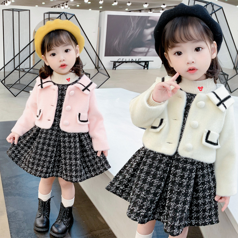 2024★秋冬新作★韓国風子供服★コート+ワンピース★90cm〜130cm 2色