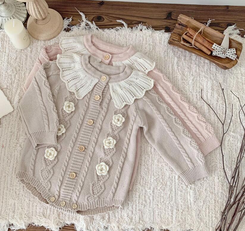 2024秋冬新品Cu★ベビー服　ニットロンパース★66cm〜90cm 2色