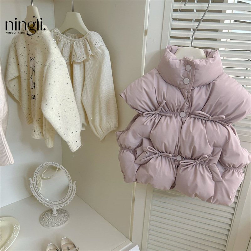 2024秋冬新品★子供服 　ベストコート★80cm〜130cm 2色