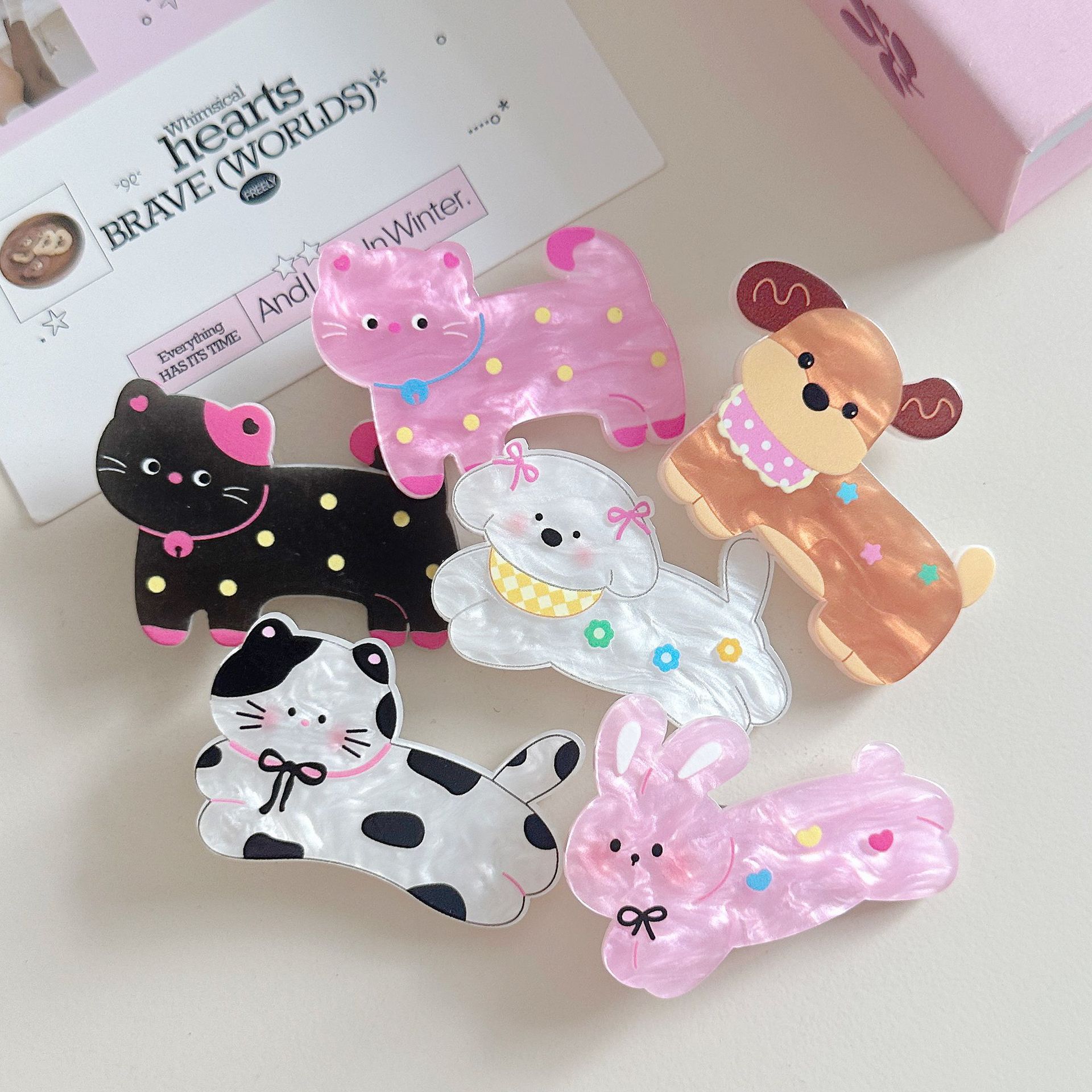 雑貨★子供用髪飾り　ヘアビン★アクセサリー★6色