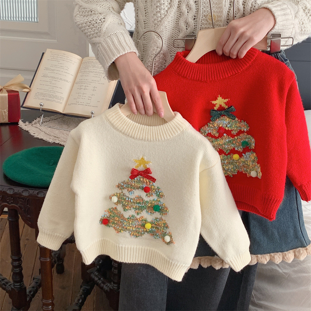 2024年新★子供服　クリスマス服　セーター  裏起毛★90cm〜130cm 2色