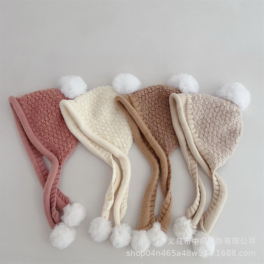 「2024」子供用★帽子★ニット帽子★耳カバー★キッズ★防寒★暖かい★4色