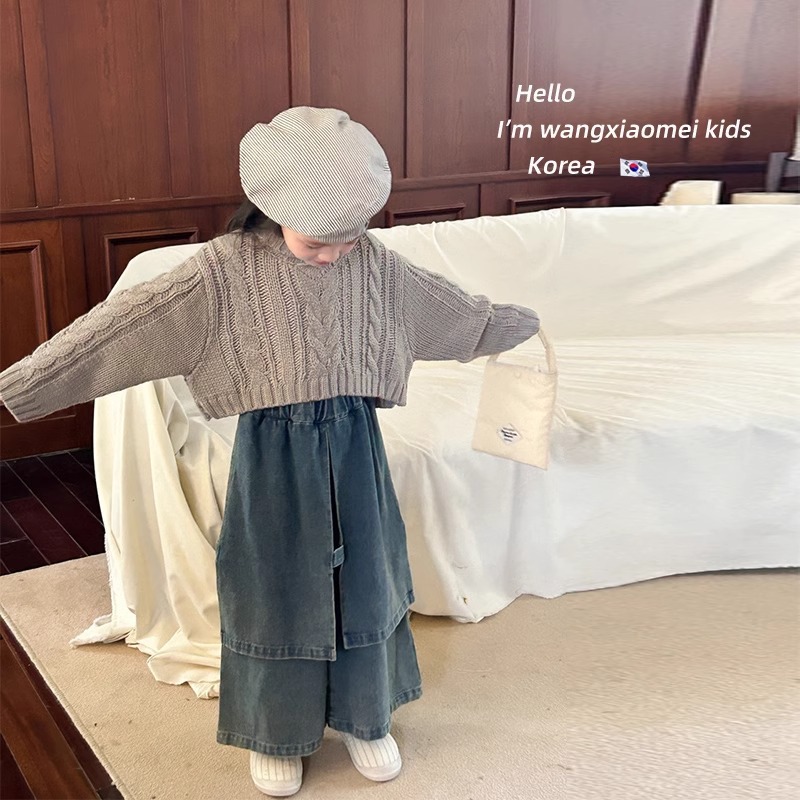 「2024」子供服★トップス★セーター★ジーンズ★韓国風子供服★2色80cm〜140cm