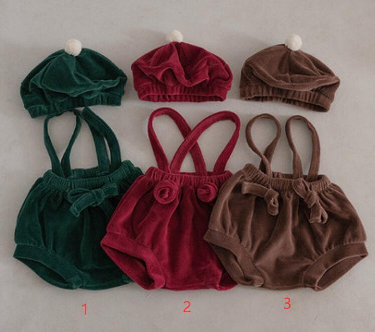 2024新品★子供服　クリスマス服　サロペット+帽子★66cm〜90cm 3色