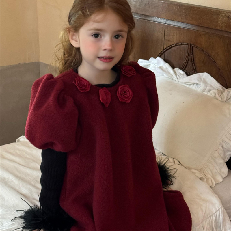 2024★秋冬新作★韓国風子供服★厚手★ワンピース★90cm〜140cm