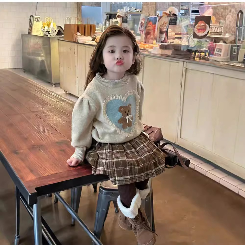 2024★秋冬新作★韓国風子供服★セーター★スカート★80cm〜130cm 2色