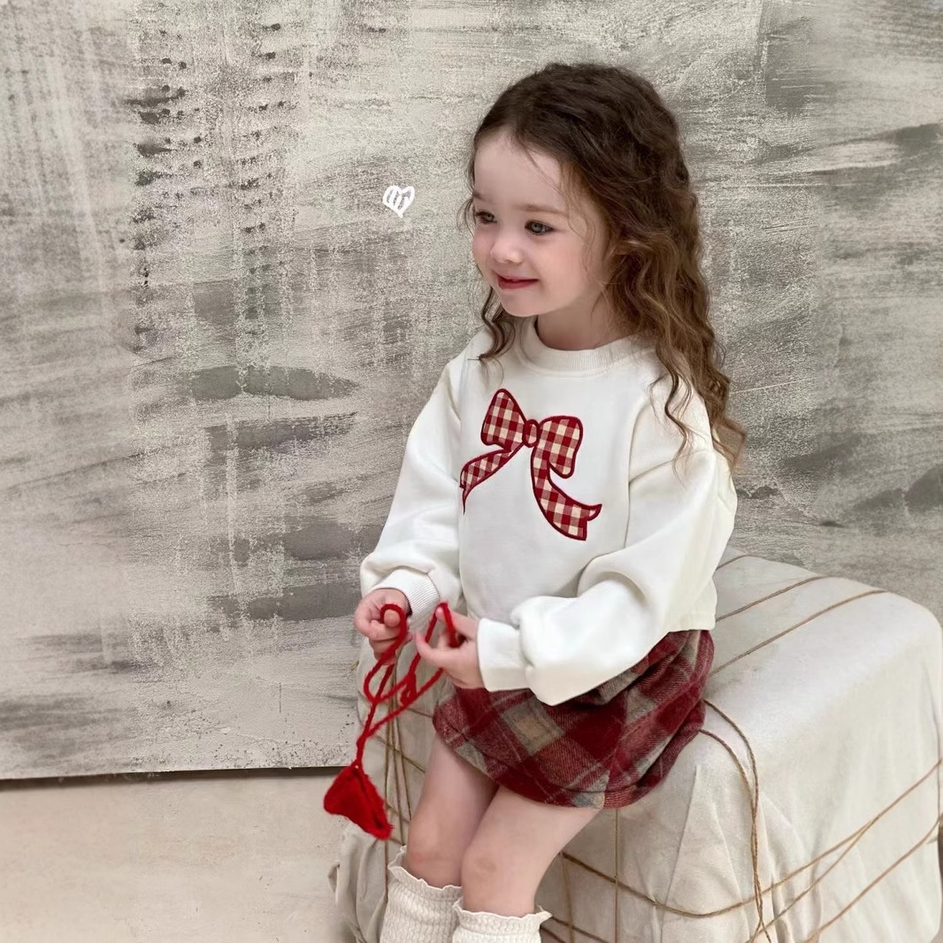 2024★秋冬新作★韓国風ベビー服★裏起毛トップス★スカート★90cm〜140cm 2色