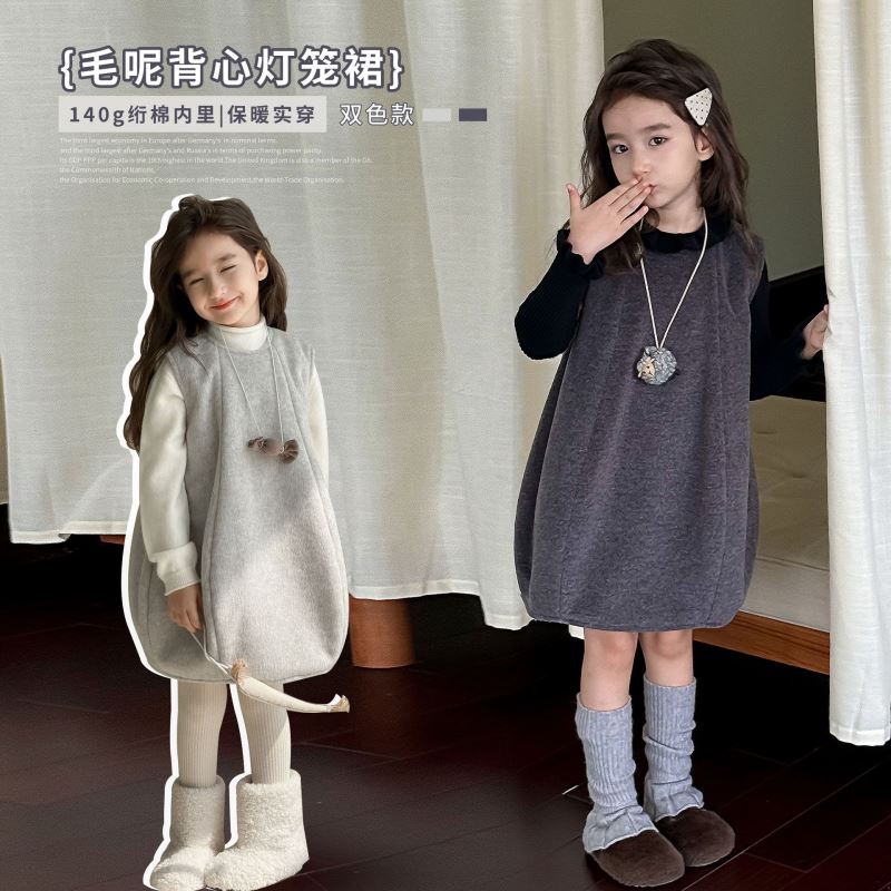 2024★秋冬新作★韓国風子供服★厚手★ワンピース★90cm〜150cm 2色