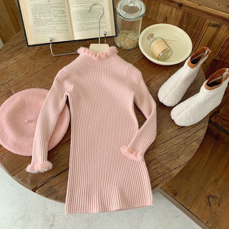 「2024」子供服★ニットワンピース★長袖★韓国風子供服★100cm〜140cm