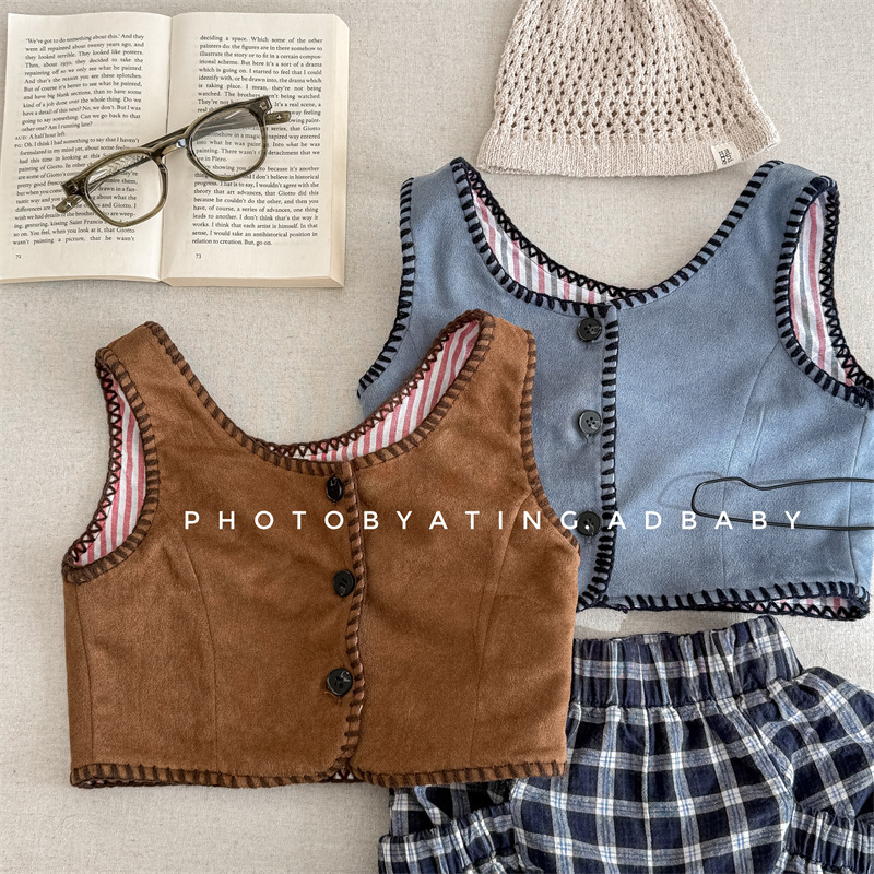 「2025」子供服★トップス★チョッキ★ベスト★韓国風子供服★2色80cm〜130cm