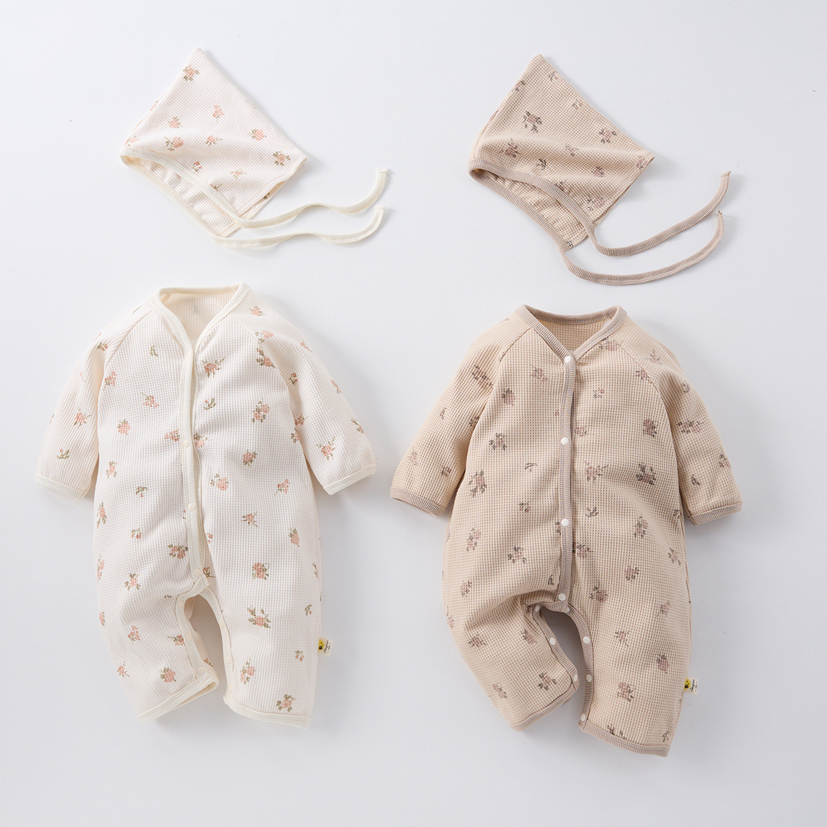 2025新入荷★ベビー服　連体服+帽子★66cm〜100cm 2色