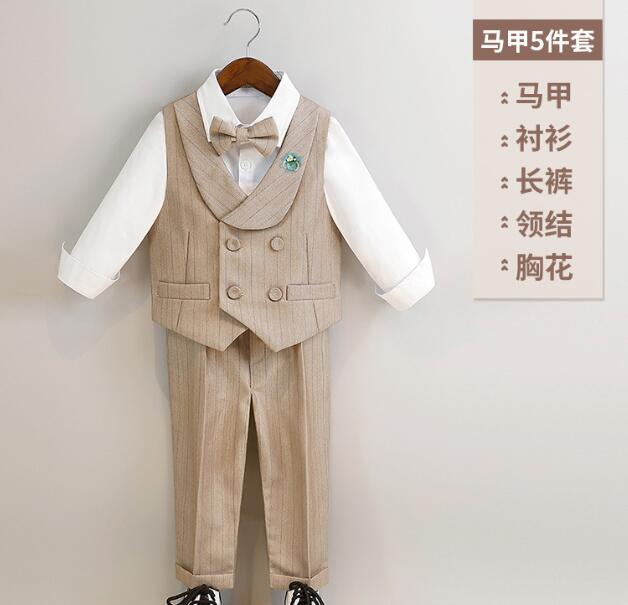 「2025」子供服★ワイシャツ+チョッキ+ズボン+蝶結び★セットアップ★80cm〜150cm