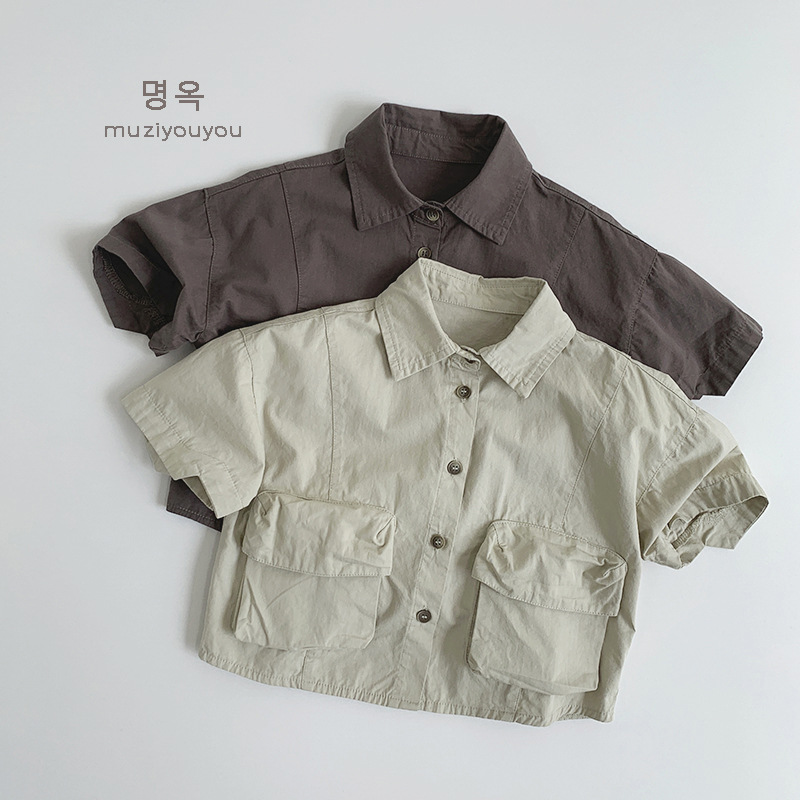 2025夏新作muji★子供服　シャツ　トップス★80cm〜130cm 2色