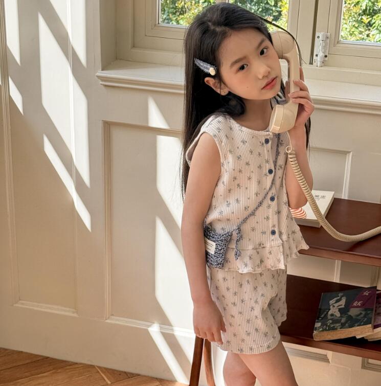 2025夏新作SJ★子供服　セットアップ★80cm〜130cm 2色