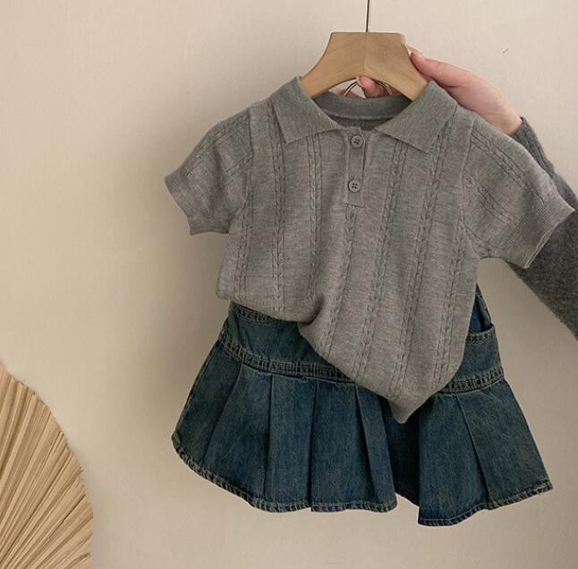 「2025」子供服★トップス★ポロシャツ★スカート★韓国風子供服★2色90cm〜150cm