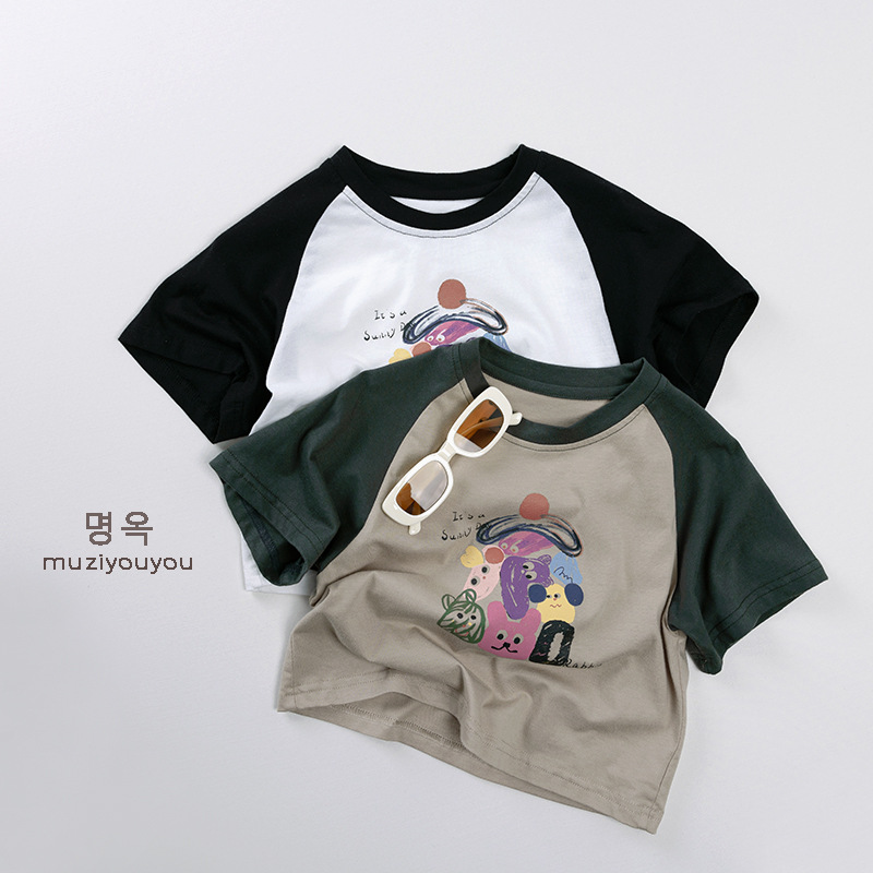 2025★夏新作★韓国風子供服★Tシャツ★80cm〜130cm 2色