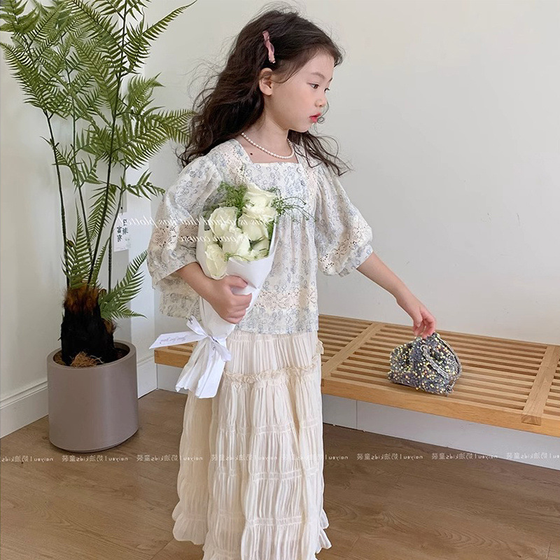 「2025」子供服★トップス★花柄シャツ★スカート★韓国風子供服★2色90cm〜140cm