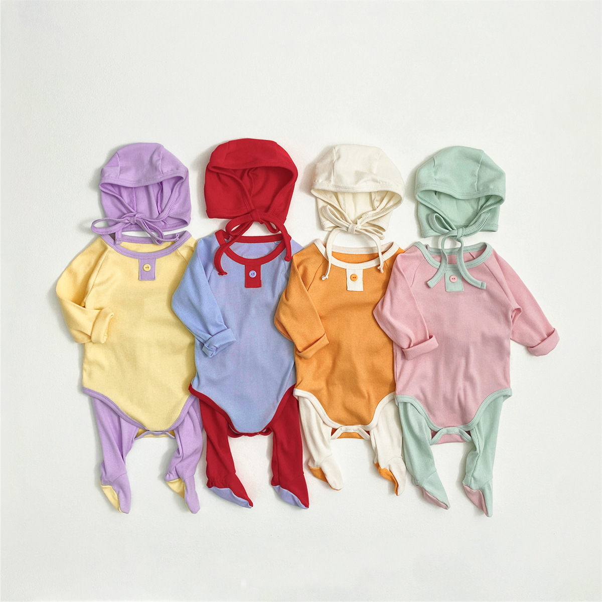 2025秋新品★子供服　ロンパース+ズボン+帽子　セット★66cm〜90cm 2色