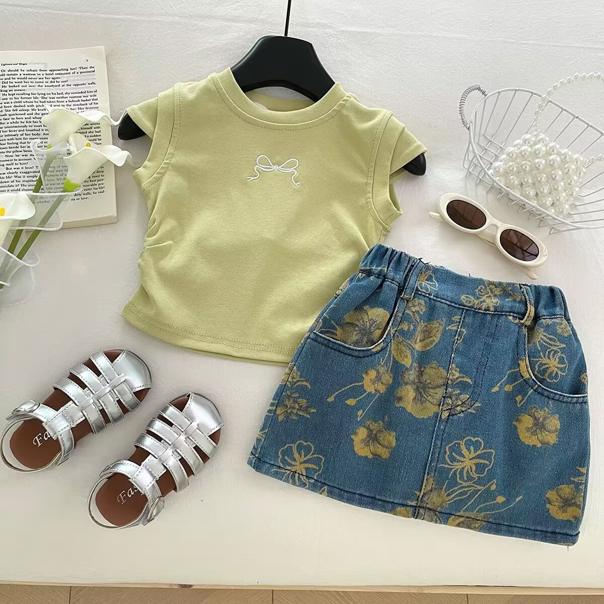 「2025」子供服★トップス+スカート★セットアップ★韓国風子供服★90cm〜140cm