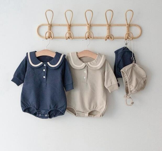 2025新入荷★ベビー服　ロンパース+帽子★66cm〜90cm 2色