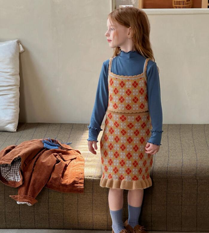 2025秋新HLL★子供服　ニットセットアップ★90cm〜140cm