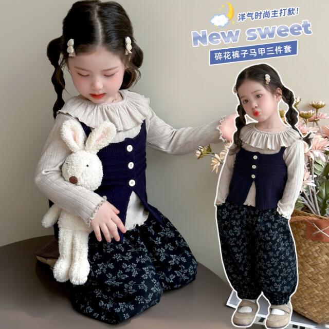 2025秋新品★子供服　3点セットアップ★90cm〜140cm