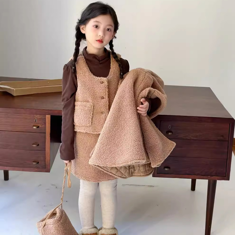 2025秋冬新品★子供服　ふわふわセットアップ★90cm〜150cm
